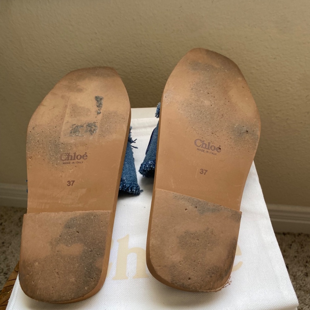 Chloe Woody Denim Slides - Picture 8 of 10